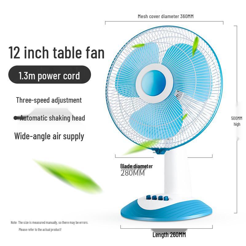 Bili Sha 12/16-inch Low Noise Oscillating Desk & Floor Fan - Ideal for Dorms, Homes & More