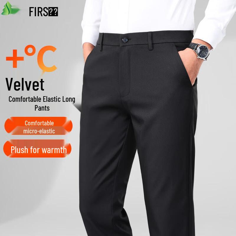 

FIRS Men s Fleece-Lined Business Casual Straight-Leg Pants 36