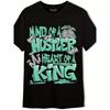 European Sizes Generic Hustler Heart King Unisex T-Shirt - Retro Streetwear Tee with Graffiti Money Motif, Matching AJ 3s Green Glow Design