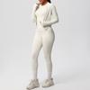 European and American new cloud polished short-sleeved sports zipper jacket casual running hip yoga suit three-piece women's