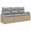 Garden Sofa Set Beige Poly Rattan
