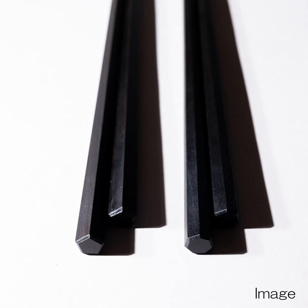 Vysoké přírodní made in Japan Hůlky, kvalita, dřevo, 23,5 cm, silné, šestihranné, lak, eben, černá, G-64543