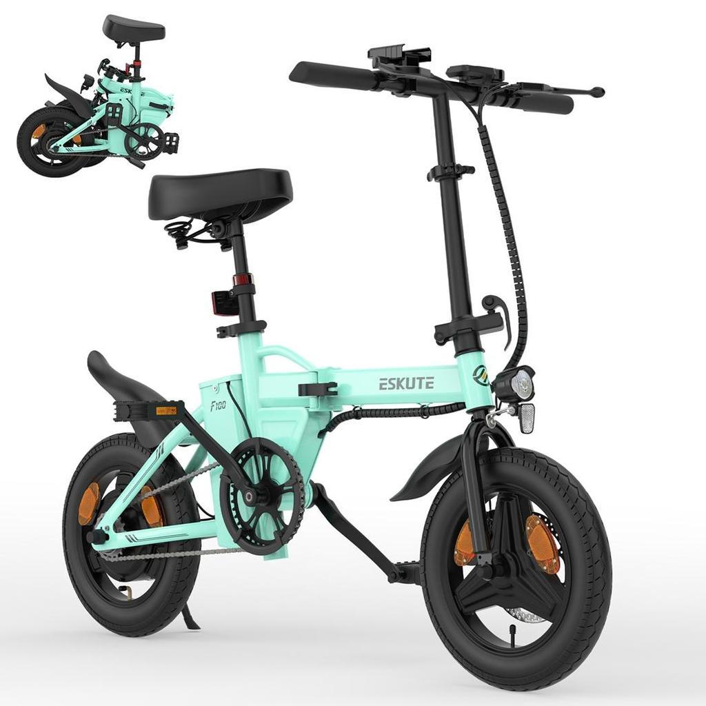 Electric Bicycle Foldable ESKUTE F100 250W Motor City Electric Bike Top Speed 25Km/h 36V 9AH Range 60Km Load 120Kg