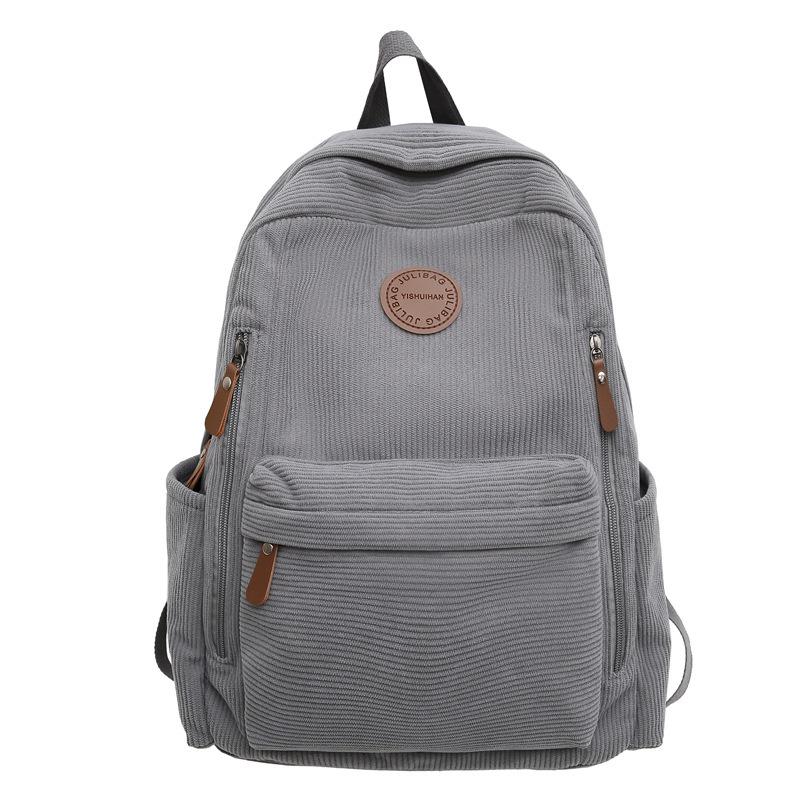 Zaino Grande Capacità in Velluto a Coste per Studente Universitario/Superiore Moda Casual Daypack da Viaggio