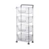 Chariot de Rangement à Roulettes Stable Élégant Multifonctionnel Robuste Organisateur de Rangement Mobile Chariot pour