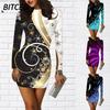 Fashion Autumn Winter Long Sleeve O-Neck Casual Dresses