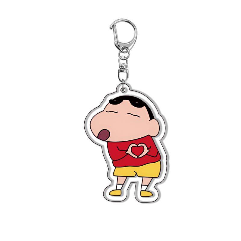 Crayon Shin-chan Acrylic Double Sided Keychain Shinnosuke Nohara Misae Nohara Cartoon Charm Anime Peripherals Cute Cartoon