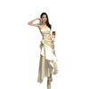 French Satin Suspender Skirt Temperament White Dress Women's New Summer Dress Elegant Irregular Fishtail Long Dress Dress