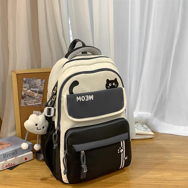 School bag new backpack for men and women, fashionable large capacity backpack, campus style, versatile for junior high, high school, and primary
