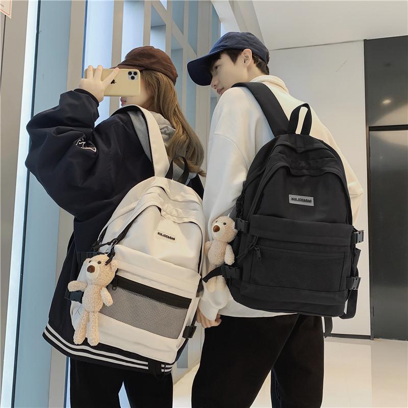 Luo Couples Backpack For Teens And Students With Durable Nylon Fabric And Casual Street Style