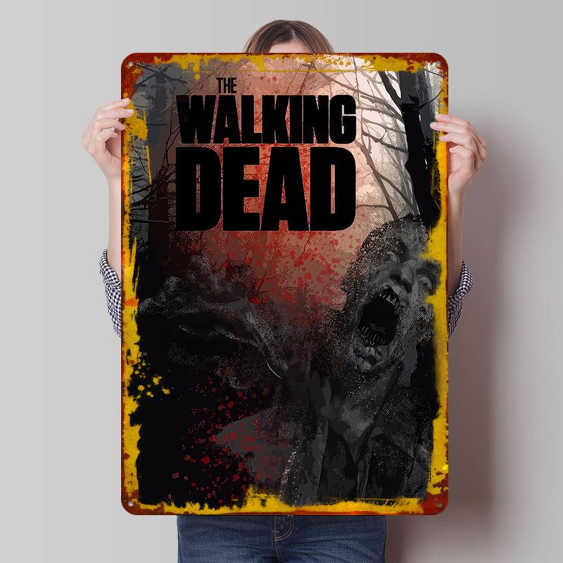 

The Walking Dead Printed Poster Customized Wall Art Retro Vintage Metal Tin Signs for Modern Home Decoration Luxury Man Cave 7.9x11.8In(20x30cm)