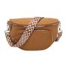 Corduroy Chest Bag for Women Crossbody Fanny Pack Casual Bum Sling Bag with Adjustable Strap