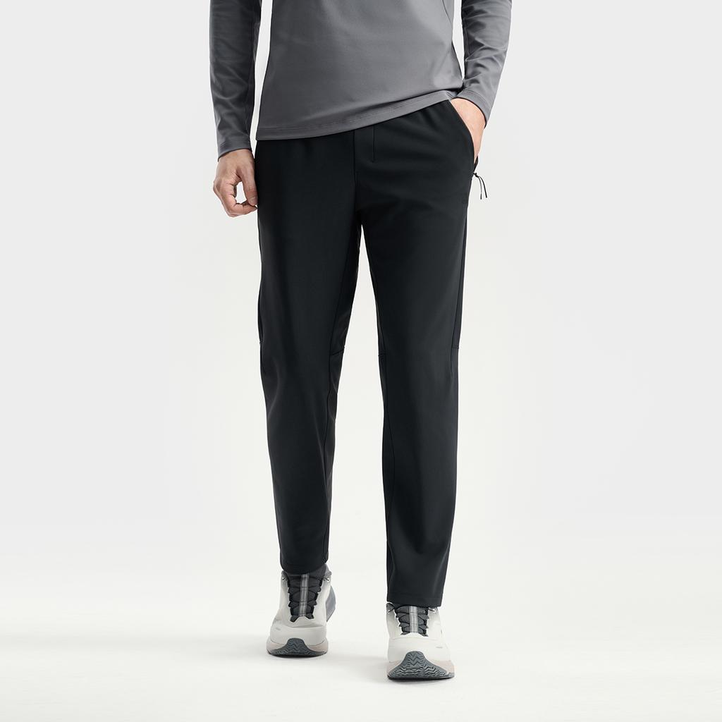 FILA A.P. Minimalist Trendy Fashion Casual Training Fitness Versatile Comfortable Knitted Sports Pants Men bottoms Deep-Black A11M541602FBK