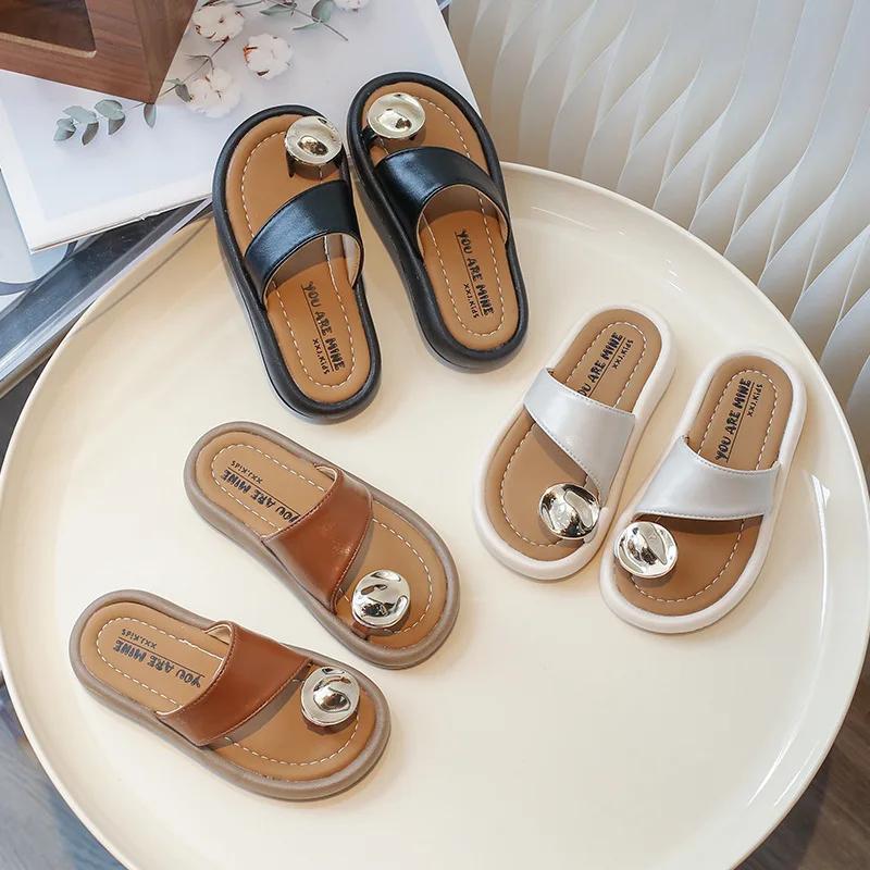 Flip Flop Girls Platform Slippers Summer Outdoor Holiday Beach Shoes Light Weight Slides Kids Shoes Girl Floor Shoes I05095