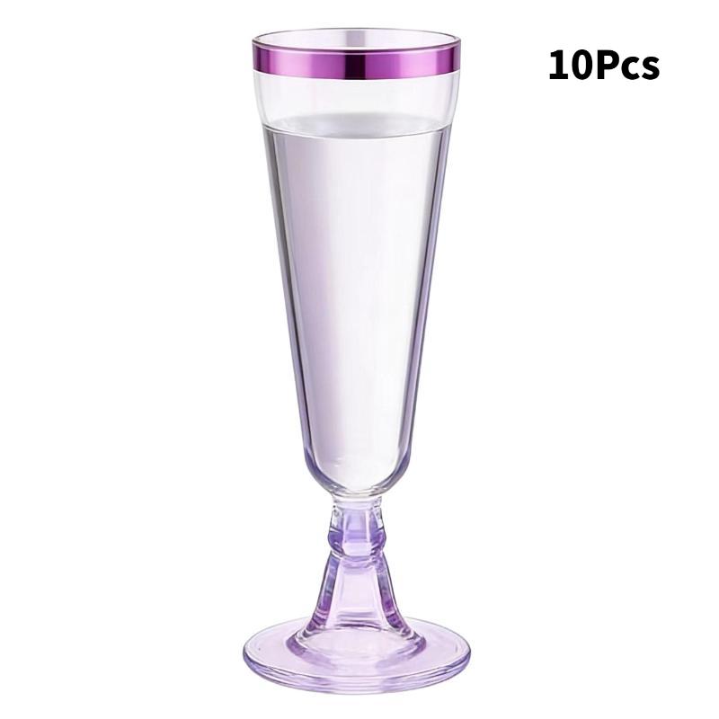 

150ml Plastic Champagne Flutes Cup Clear Recyclable Shatterproof Goblet Cups Disposable Toasting Party Wedding Bar Supplies фиолетовый