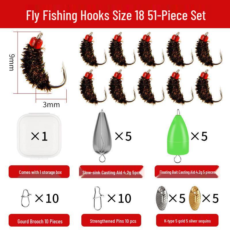 Sunflower Seed Lure Set: Non-toxic Fly Hook Line for Mosquitoes and Small Fish