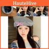 Elegant Korean Style Plaid Bowknot Cloud Beret Hat For Women And Men Spring Fashion