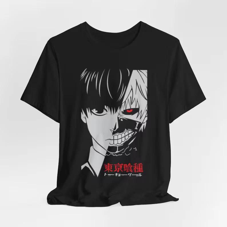 Anime Kaneki Tokyo Ghoul Black T Shirt Size S 4XL S