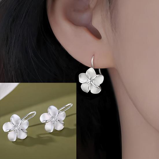 VENTFILLE 925 Sterling Silver Geometry Zircon Hoop Earring for Women Design Classic Office Jewelry Birthday Gift Dropshipping