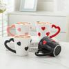 Cute Cartoon Love Handle Ceramic Mug for Milk Coffee Hand Painted Design