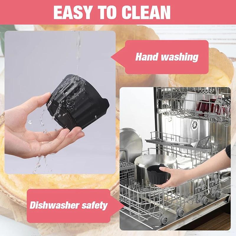 1Pcs Air Fryer Silicone Egg Poacher Cups Silicone Egg Cooker Mold Baking Custard Tart Pie Desserts Egg Poaching Maker