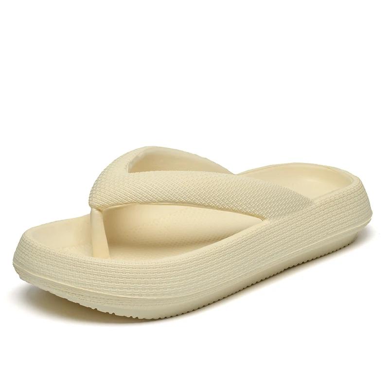 Soft Sole Platform Flip Flops Women 2025 Summer Beach Non Slip Men Slippers Coulple Thick Sole Bathroom Slides Sandals