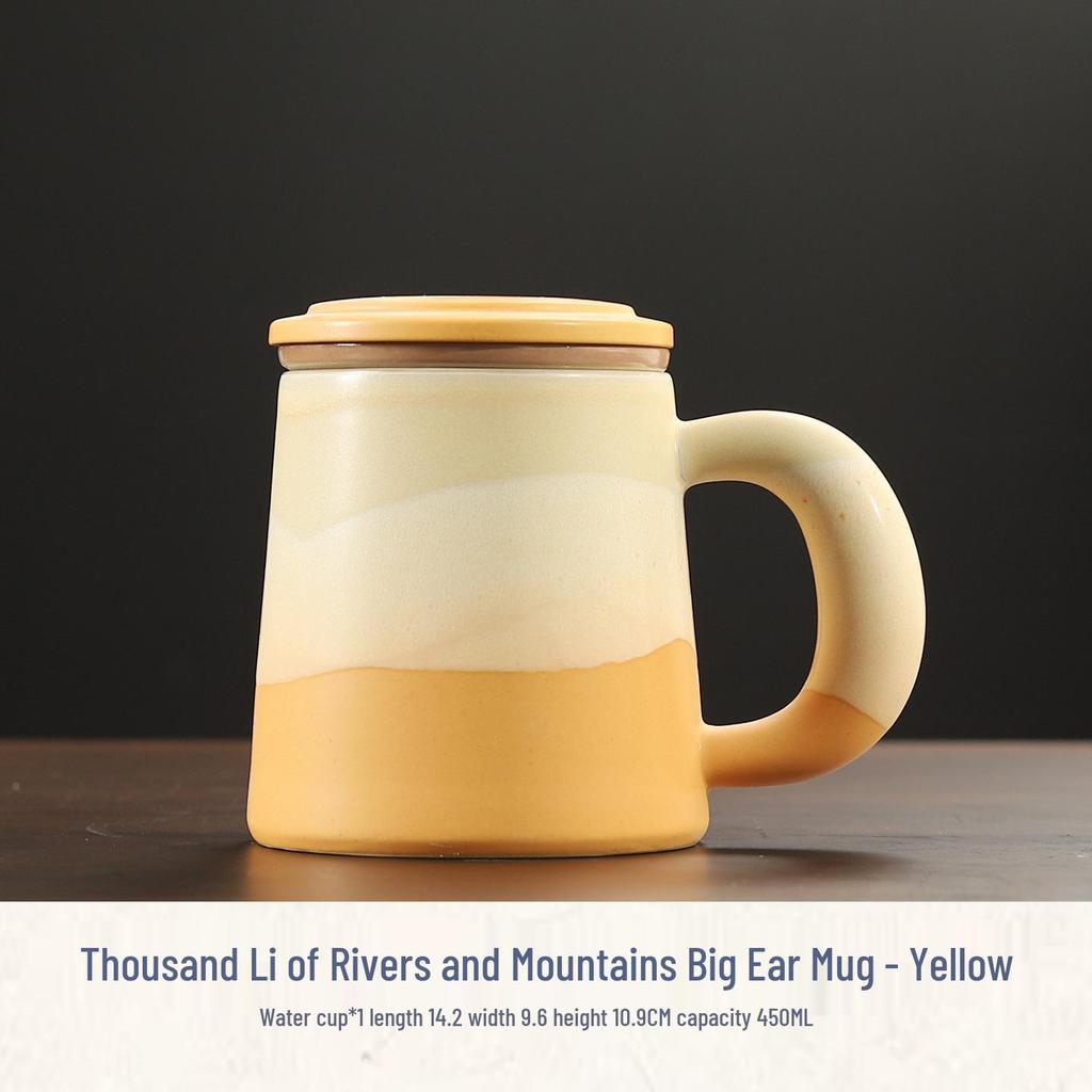 High-Value Ceramic Mug with Tea and Water Separation, Lid, and Filter - Perfect Souvenir or Gift for Annual Meetings
