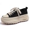 Leather Thick-soled Forrest Gump Shoes Women's Spring and Autumn New Versatile Leisure Sports Heightening Lightweight Dissolving Non-slip Small