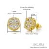 Popular Full Diamond Hip Hop Stud Earrings Round Microencrusted Zircon Threaded Ears Men'S Earrings Earrings