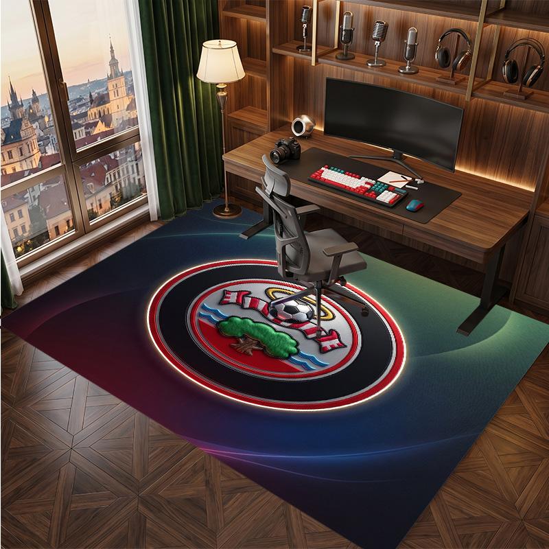 Southampton Football Print Crystal Velvet Rug, Comfortable Water Absorbent Non Slip Indoor Floor Carpet