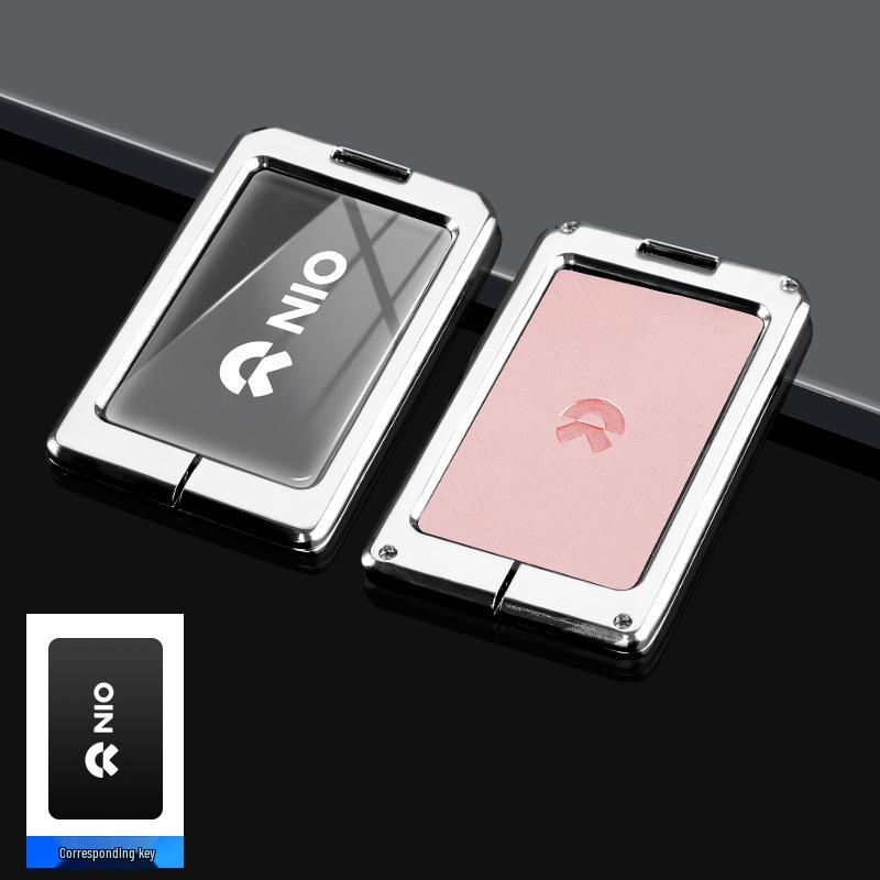 NIO Car Key Case for ES6/ES8/EC6 - Protective Shell with NFC Card Holder and Premium Buckle for Men and Women