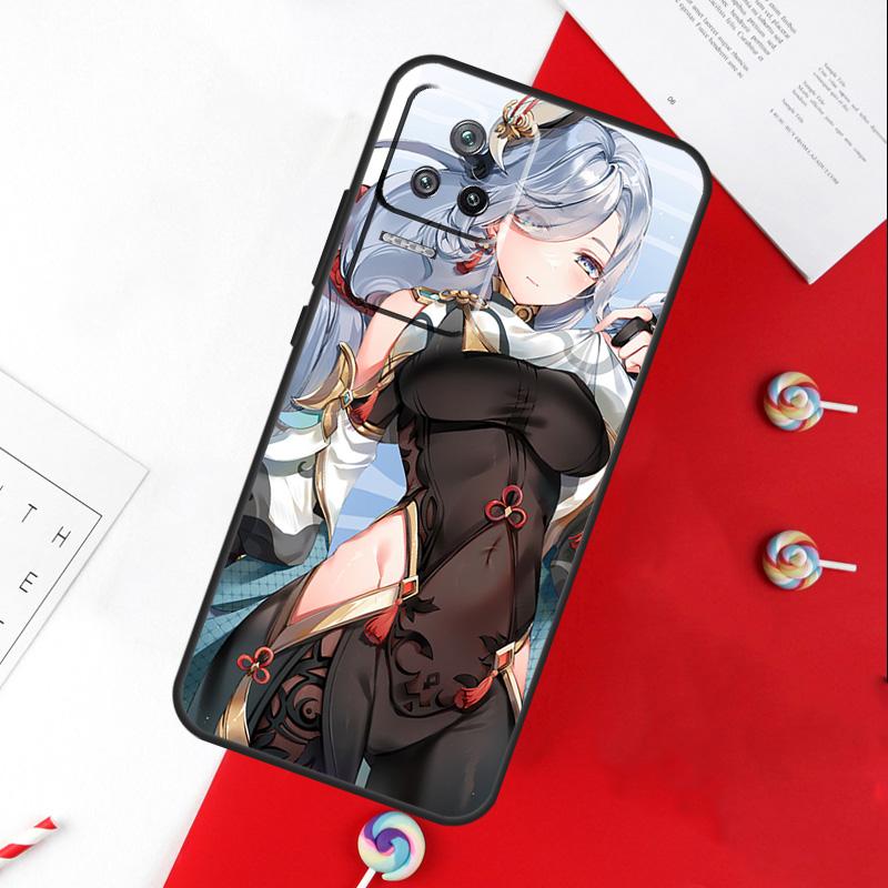Genshin Anime Shenhe Case For Xiaomi 13 12 Lite 12X 11T 12T Pro Cover For POCO F5 X5 X3 Pro X4 F4 GT F3 C40 M5s