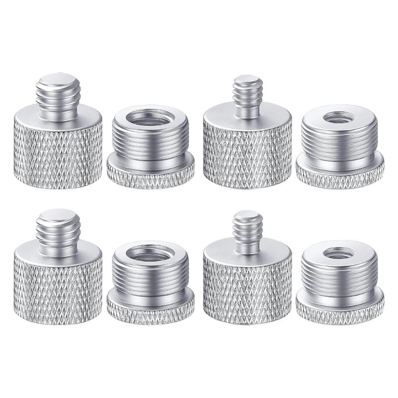 8Pcs Mic Stand Adapter Microphone Adapter for Camera Screw 1/4inch Male/Female to 5/8inch Female/Male Threaded