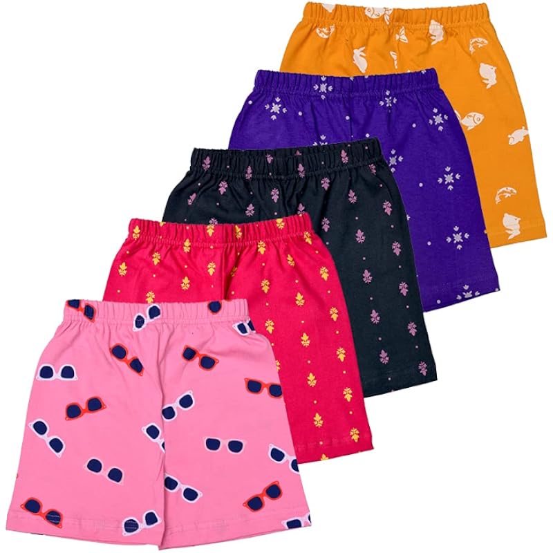 T2F Girl's Shorts (GLS-SHRTS-02_Multicolor 1_5-6 Years)