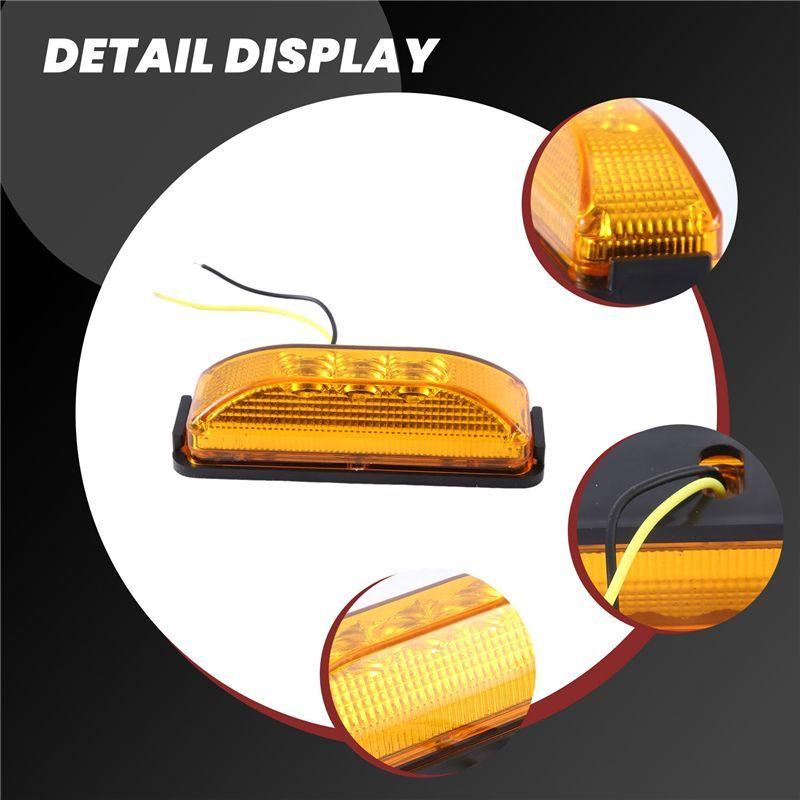 Durable-3 Led 3.9Inch Car Truck Side Marker Light Tail Rear Lamps Indicator Marker 10-24V For Trailer Rv Boat Lorry