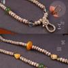 Thailand Amulet Necklace with Diamond Inlaid Bodhi, Star Moon Design, Quick Release Buckle, Thangka, and Emerald Jade Pendant