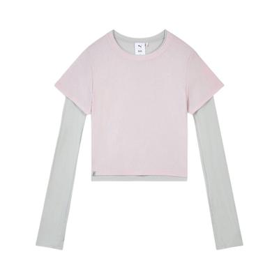 X No After No Collaboration Round Neck Pullover Slim Fit Long Sleeve T-Shirt Women Tops 637429-72