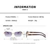 New Rimless Square Sunglasses Man Brand Designer Frameless Gradient Sun Glasses Woman Fashion Vintage Wooden Oculos De Sol