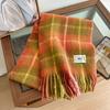 High-End Vivienne Westwood Wool Cashmere Plaid Snood Scarf for Women