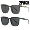 2PACK Fashion Travel Sunglasses Women Simple Sunshade Luxury Minimalist Design Square Frame Retro Men Eyeglasses Glasses Unisex