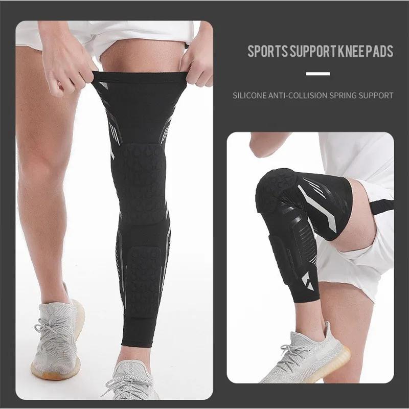 1Pc Adult Knee Braces, Crashproof Knee & Calf Pads, Thigh Compression Leg Sleeves Protection For Youth Adults Basketball Running