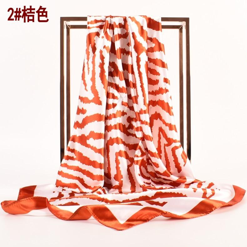 Autumn New Simple Small Fresh Zebra Pattern Plain Pattern Colored Ding 90 Large Square Scarf Women's Stock Fashion Square Scarf