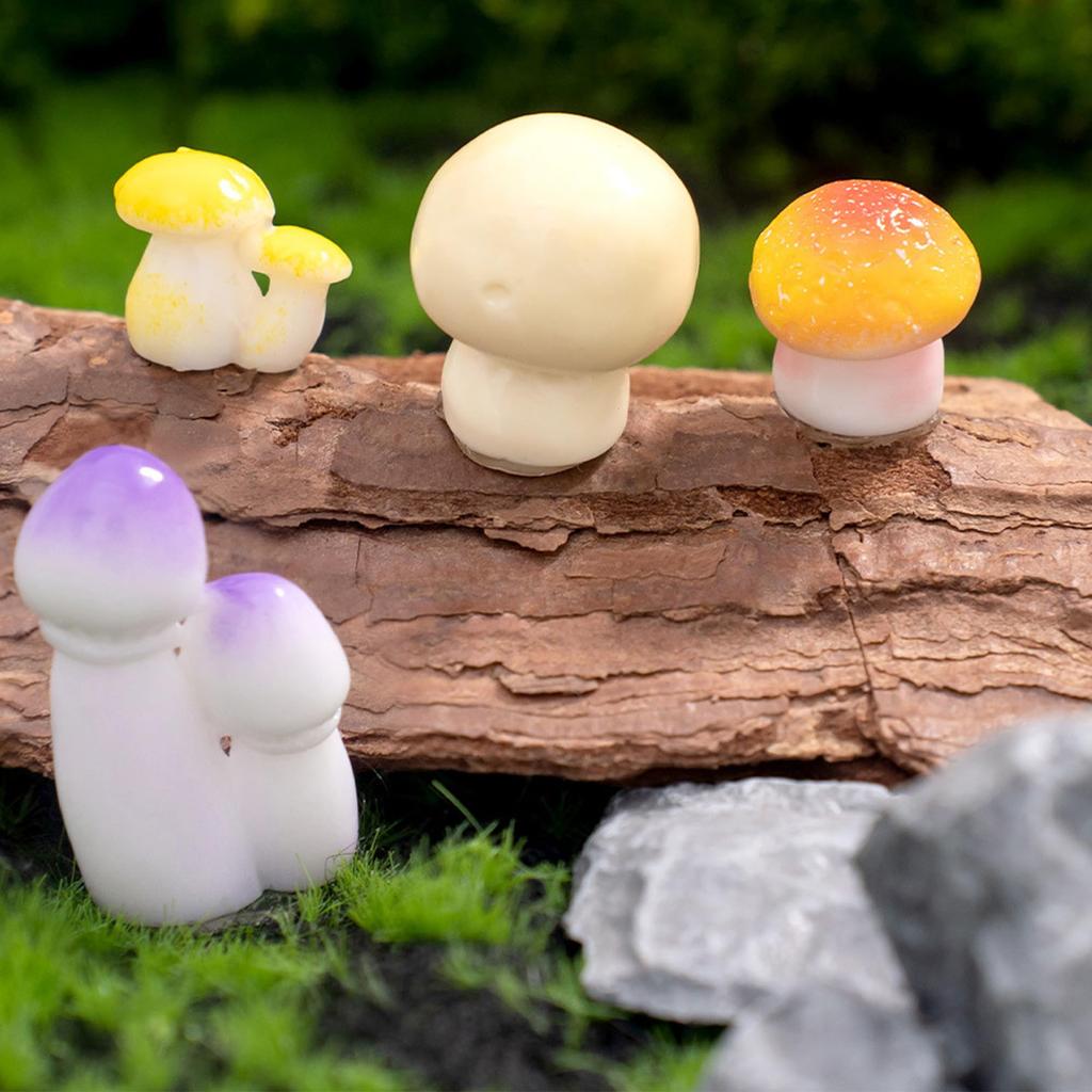 DERAYEE Miniature Mushroom Resin 17 Cute Collection Garden Props Decorations, Pieces, Figurines, Gifts, Ornaments, Figurines,