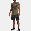 Under Armour Skull Pattern Print American Vintage Crew Neck Short Sleeve T-Shirt Men T-Shirts Green 1370463-361