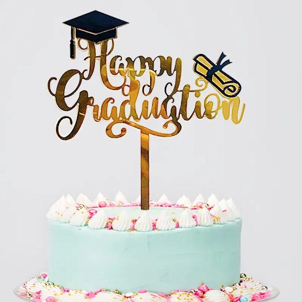 Cartoon Happy Graduation Cap Cake Toppers Bachelor Hat Cap Cake Decoration  School Celebrations