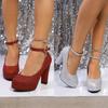Women's Strap Block Heel Work Pumps