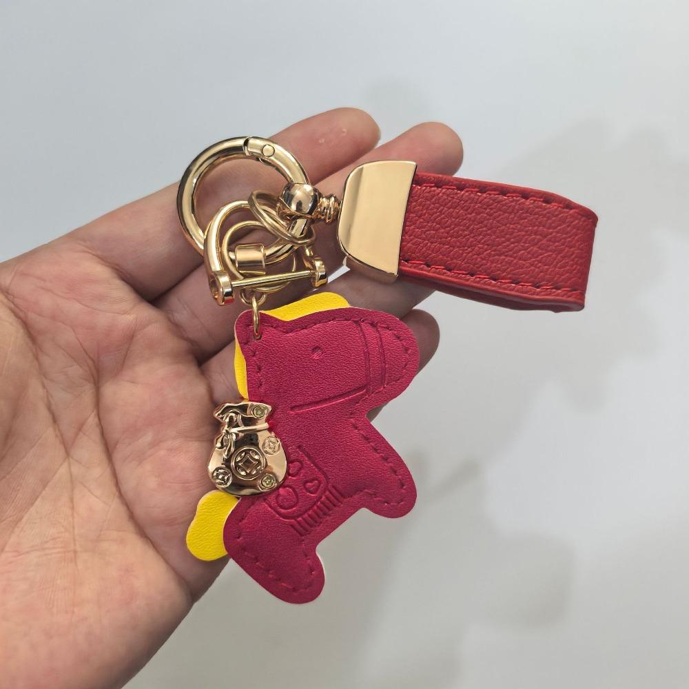 Cartoon Horse Pendant Year of Horse Zodiac Pony Bag Hanging Horse Car Keychain  Year of The Horse