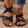 Women Summer Roman Style Beach Sandals Soft Sole Cross Elastic Flat Sandals Casual Outdoor Footwear