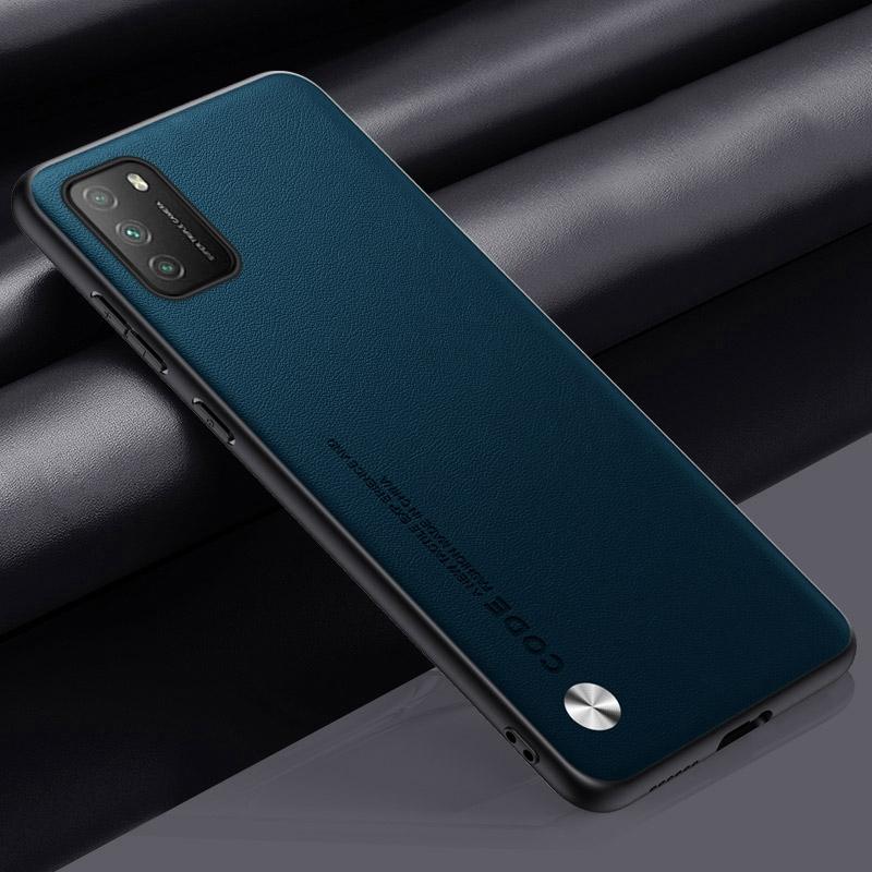 Luxury PU Leather Case For Xiaomi Poco M3 Back Cover Matte Silicone Shockproof Full Protection Phone Case For Poco M3 PocoM3