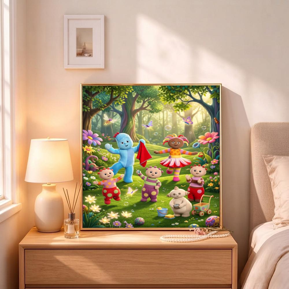 In the Night Garden Colorful Characters Forest 5D Diy Diamond Painting Round Diamond Mosaic Suitable For Beginners Diamond Painting Rhinestones Gift F